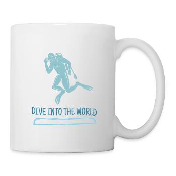 Dive Into The World Retro Diver Designs Present - Mug - white - Right