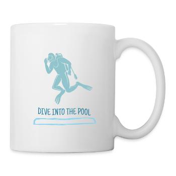 Dive Into The Pool Retro Diver Designs Present - Mug - white - Right