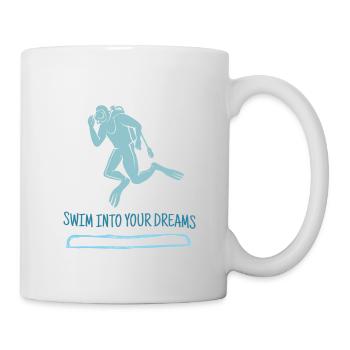 Swim Into Your Dreams Retro Diver Designs Present - Mug - white - Right