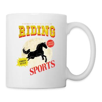 Riding Horse Rider Jumping Sport Vintage Retro - Mug - white - Right