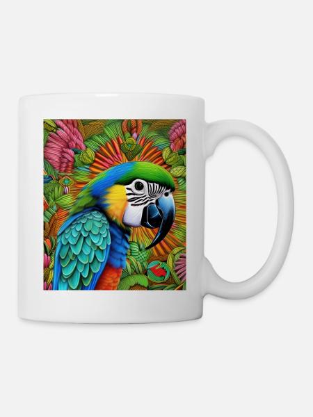 Papagei - Tasse - Weiß