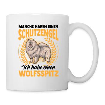 Ich habe einen Wolfsspitz Deutscher Keeshond - Tasse - Weiß - Rechts