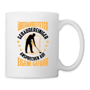 Überarbeiteter Gebäudereiniger Fensterputzer - Tasse - Weiß - Rechts