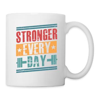 Stronger Every Day Workout Weight Lifting - Tasse - Weiß - Rechts