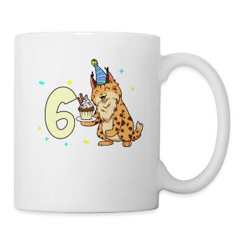 Mit Luchs - Kinder Geburtstag 6 Jahre - Tasse - Weiß - Rechts