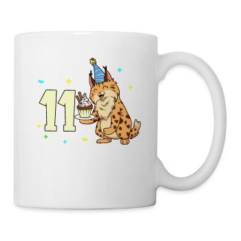 Avec lynx - anniversaire des enfants 11 ans - Mug blanc - blanc - Droite