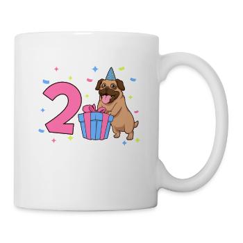 Avec Carlin - Anniversaire de fille 2 ans - Mug blanc - blanc - Droite