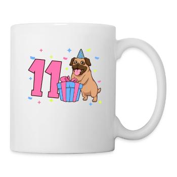 Avec Carlin - Fille Anniversaire 11 ans - Mug blanc - blanc - Droite