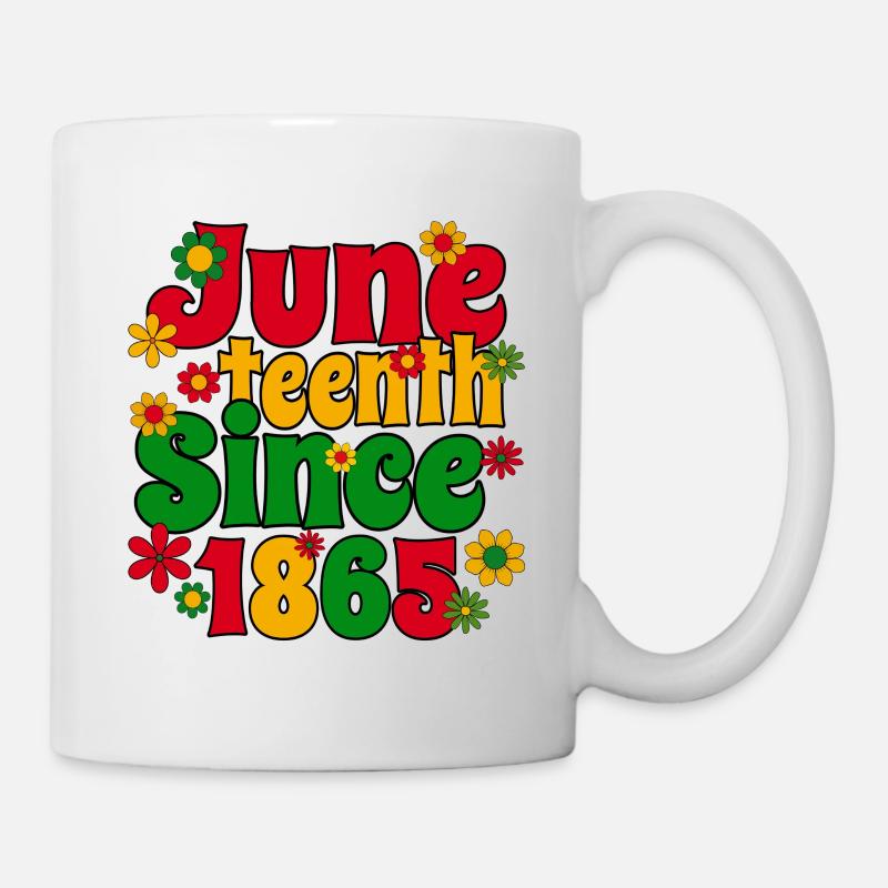 Juneteenth Commémorative1865 Peace Love - Mug blanc - blanc