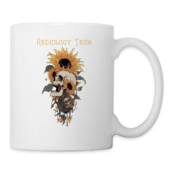 Radiologie Technologie Blumenliebhaber Totenkopf Blumenspiel - Tasse - Weiß - Rechts