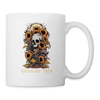 Rad Tech Sunflower Skull Flower Humor Radiology - Mug - white - Right