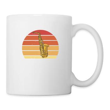 Retro Ja, ich brauche wirklich all diese Saxophone - Tasse - Weiß - Rechts