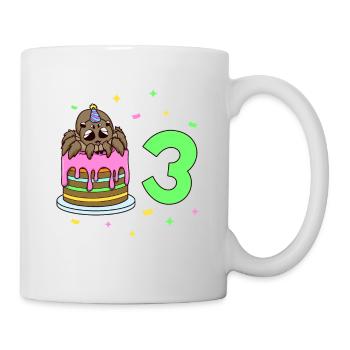 With Spider - Children's Birthday 3 Years - Mug - white - Right