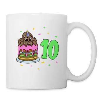 Mit Spinne - Kinder Geburtstag 10 Jahre - Tasse - Weiß - Rechts