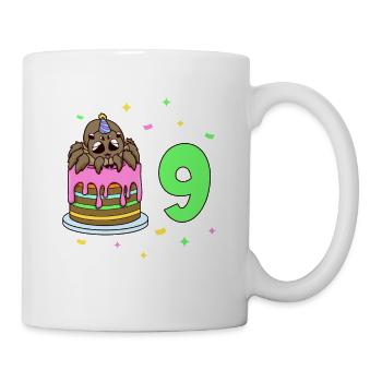 Mit Spinne - Kinder Geburtstag 9 Jahre - Tasse - Weiß - Rechts