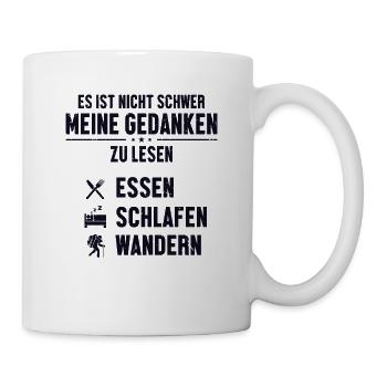 Essen Schlafen Hiking Trekking Bergwandern Hiking - Tasse - Weiß - Rechts
