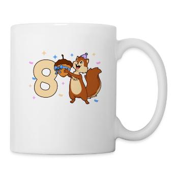 Chipmunk - Children's Birthday 8 years - Mug - white - Right