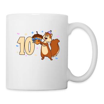 Streifenhörnchen - Kinder Geburtstag 10 Jahre - Tasse - Weiß - Rechts