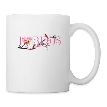 I Love Birds - Birds on a Branch Birdwatching - Tasse - Weiß - Rechts