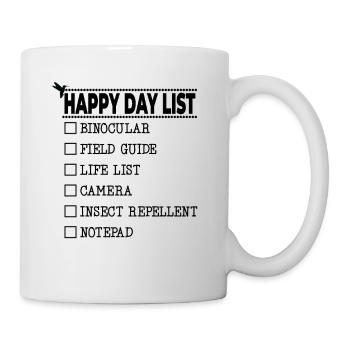 Happy Day List - Perfect Birdwatching Day Funny - Tasse - Weiß - Rechts