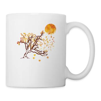 Pleine Lune Troupeau Oiseaux Montagne Faune Nature Rétro - Mug blanc - blanc - Droite
