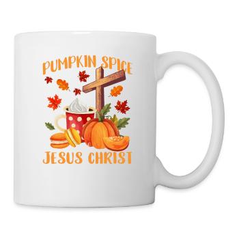 Pumpkin Spice and Jesus Christ Hello Autumn - Mug - white - Right