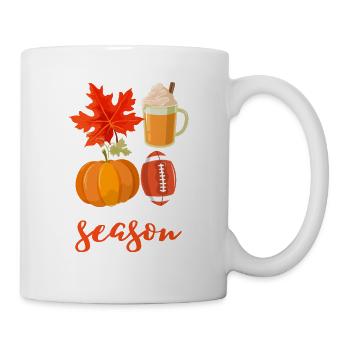 Tis The Season Football Coffee Latte Autumn Leaves - Mug - white - Right