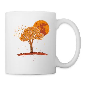 Full Moon Flock Birds Mountain Wildlife Nature Retro - Mug - white - Right