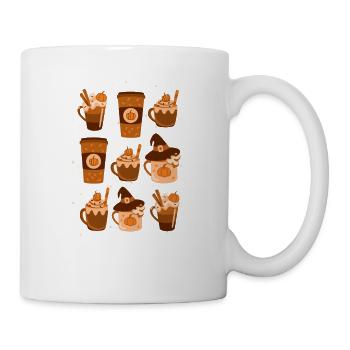 Autumn Coffee Pumpkin Spice Latte Autumn Leaves - Mug - white - Right