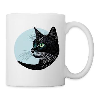 Chat noir - Mug blanc - blanc - Droite