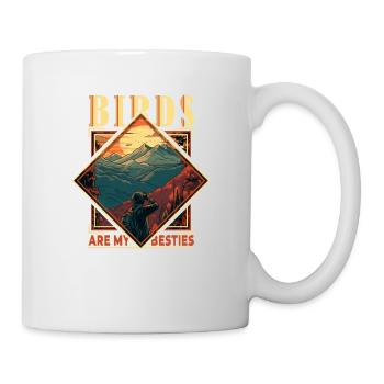 Birds Are My Besties: Retro Bird-Watching - Tasse - Weiß - Rechts