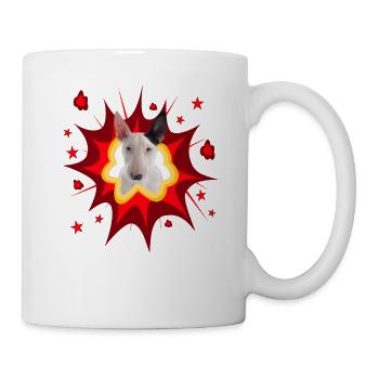 Comic Dog Design - Pow - Bull Terrier - Mug - white - Right