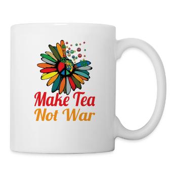 Hippie Peace Sign Peace Flowers Flower Child - Mug - white - Right