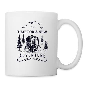 Time For A New Adventure Trekking Bergwandern - Tasse - Weiß - Rechts