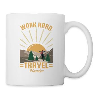Work Hard Travel Harder Bergwandern Hiking - Mug - white - Right