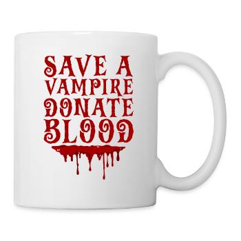 Save A Vampire, Donate Blood 2 - Tasse - Weiß - Rechts