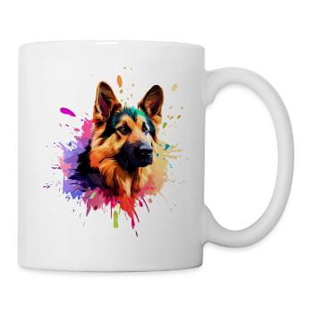 Berger allemand peinture Splash Art - Mug blanc - blanc - Droite