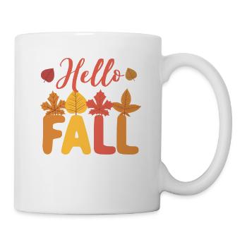 Bonjour automne chute feuilles d’automne mignon botanique - Mug blanc - blanc - Droite