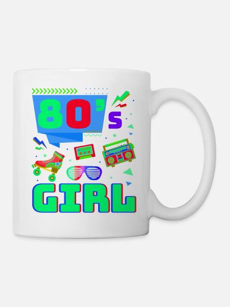 80er Jahre Retro KostümMottoparty Kostüm 90s Party - Mugg - vit