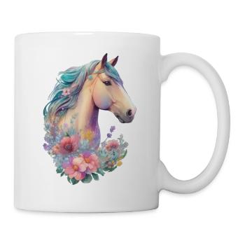 Le Horse Girl Kids Horse Flower Design - Mug blanc - blanc - Droite