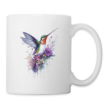 Élégance florale - Aquarelle Colibri - Mug blanc - blanc - Droite