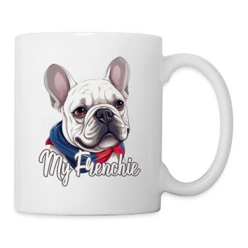 Niedliche Bulldogge Mops Hund - Tasse - Weiß - Rechts