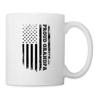 Proud Grandpa - Fathers Day USA Flag Happy Fathers - Mug blanc - blanc - Droite