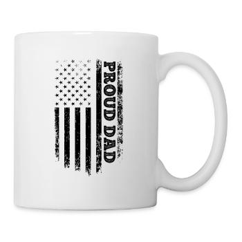 Proud Dad - Fathers Day USA Flag American Father's - Mug - white - Right