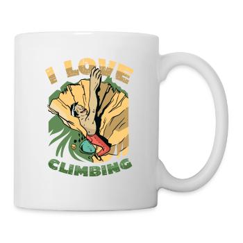 I love rock climbing, rock climbing - Mug - white - Right