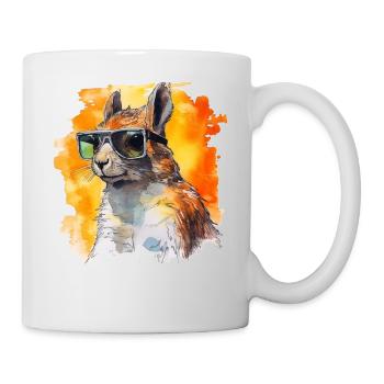 Squirrel Sunglasses Colorful Art Gift Animal - Mug - white - Right