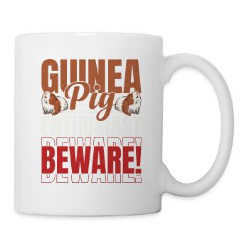 Passionné de cochon d’Inde. Faire attention! Rongeur amant Cavy - Mug blanc - blanc - Droite