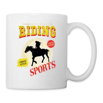 Riding Horse Rider Jumping Sport Vintage Retro - Mug - white - Right