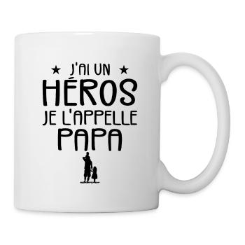 J'ai Un Héros et Je L'appelle Papa - Enfant Papa - Mug blanc - blanc - Droite