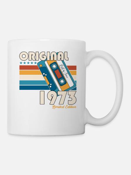 50th Birthday Man June Vintage 1973 Cassette - Mug - white